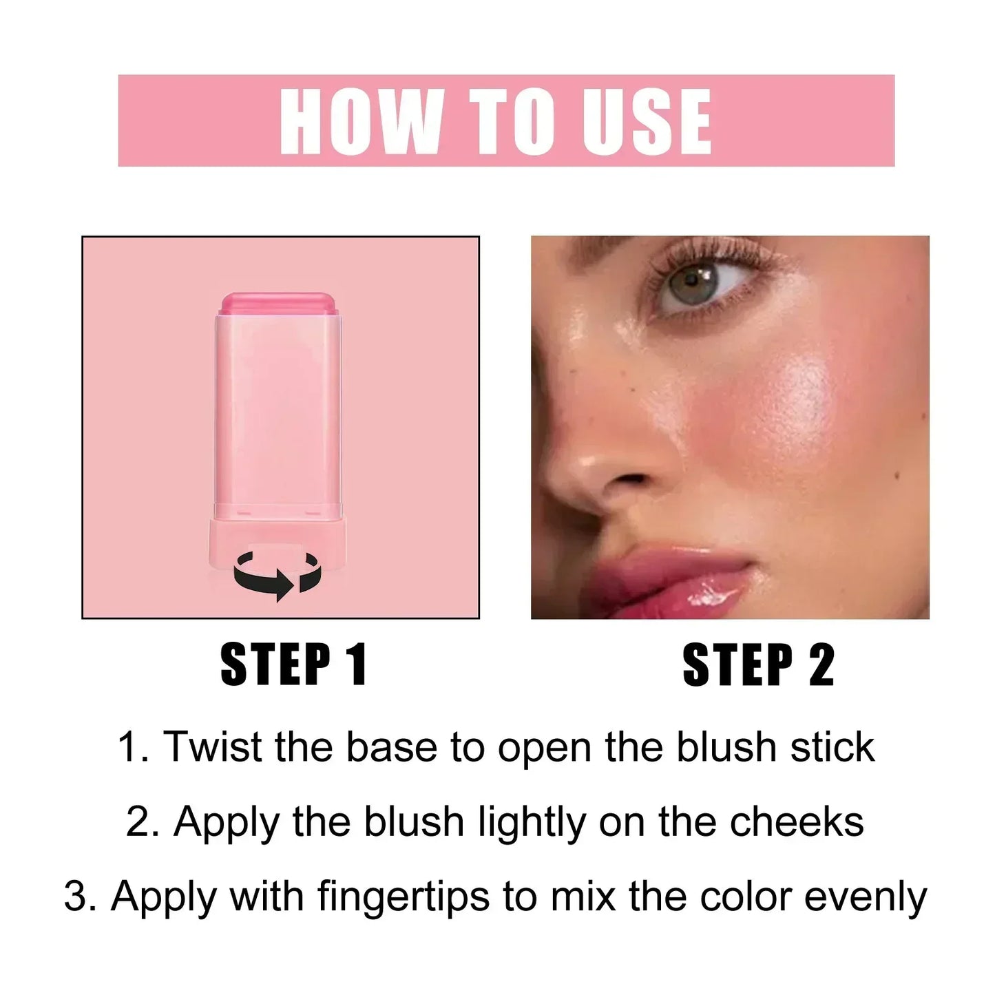 EELHOE Cheek Blush Cream Stick Waterproof Longlasting
