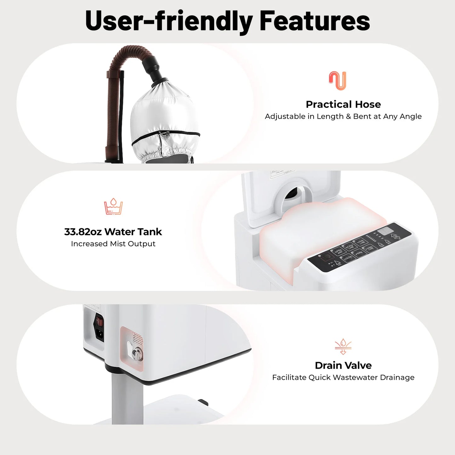 Nano Hair Steamer With Negative Ion Spray For Hair Care