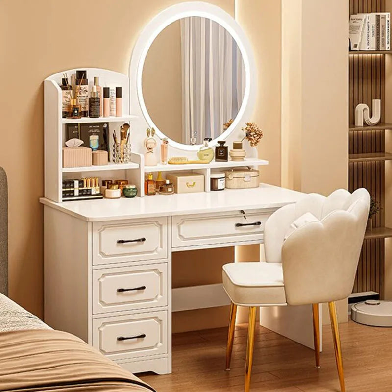 Cosmetics Bedroom Vanity Table  European Chair Storage
