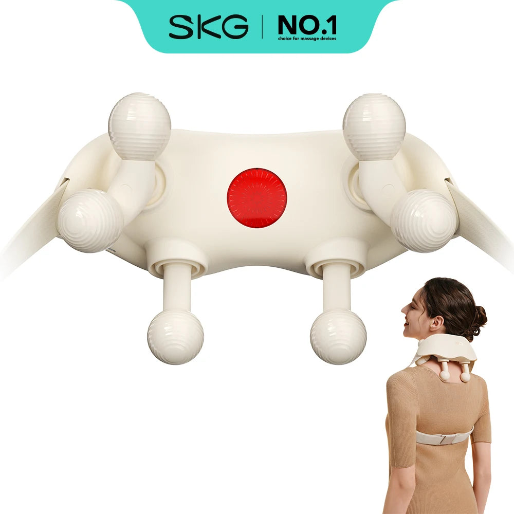 SKG Cordless Neck Massager With Heat 6D Portable Deep Tissue