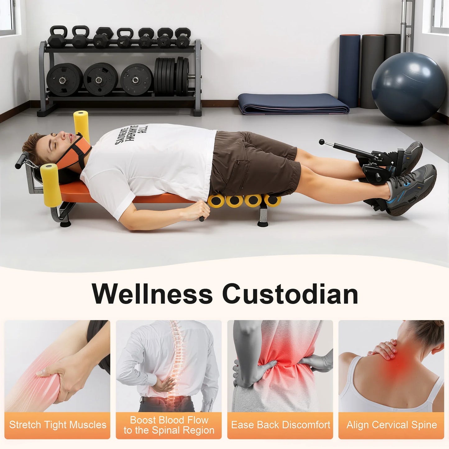 Adjustable Back Stretch Bench For Spinal Decompression And Neck Relief