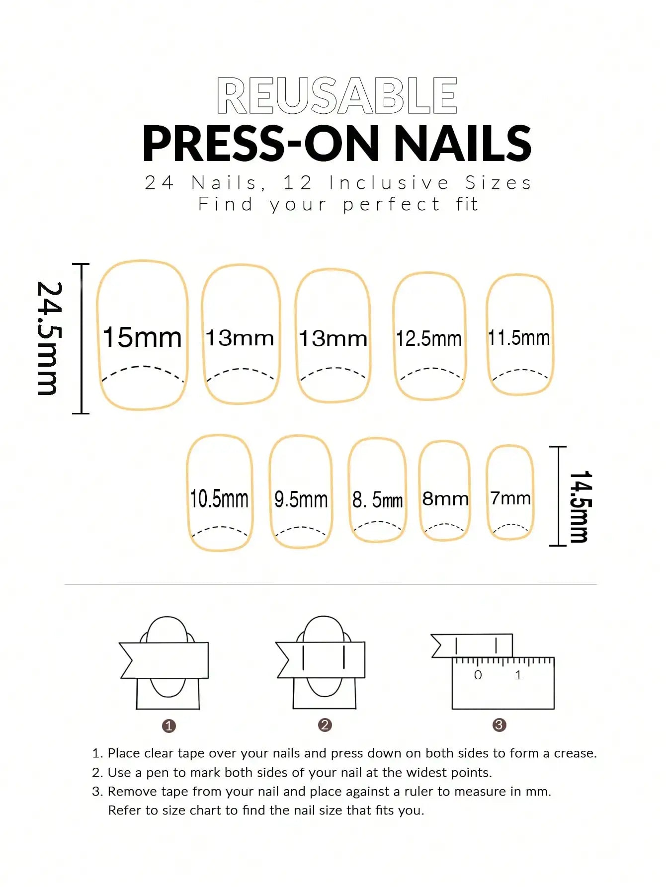 24Pcs Short Square French Flower Acrylic Press On Nails