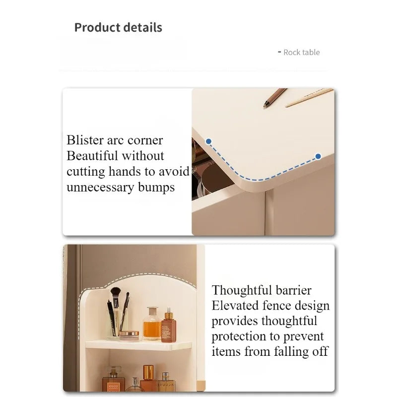 European Minimalist Dressing Table With Integrated Vanity Storage