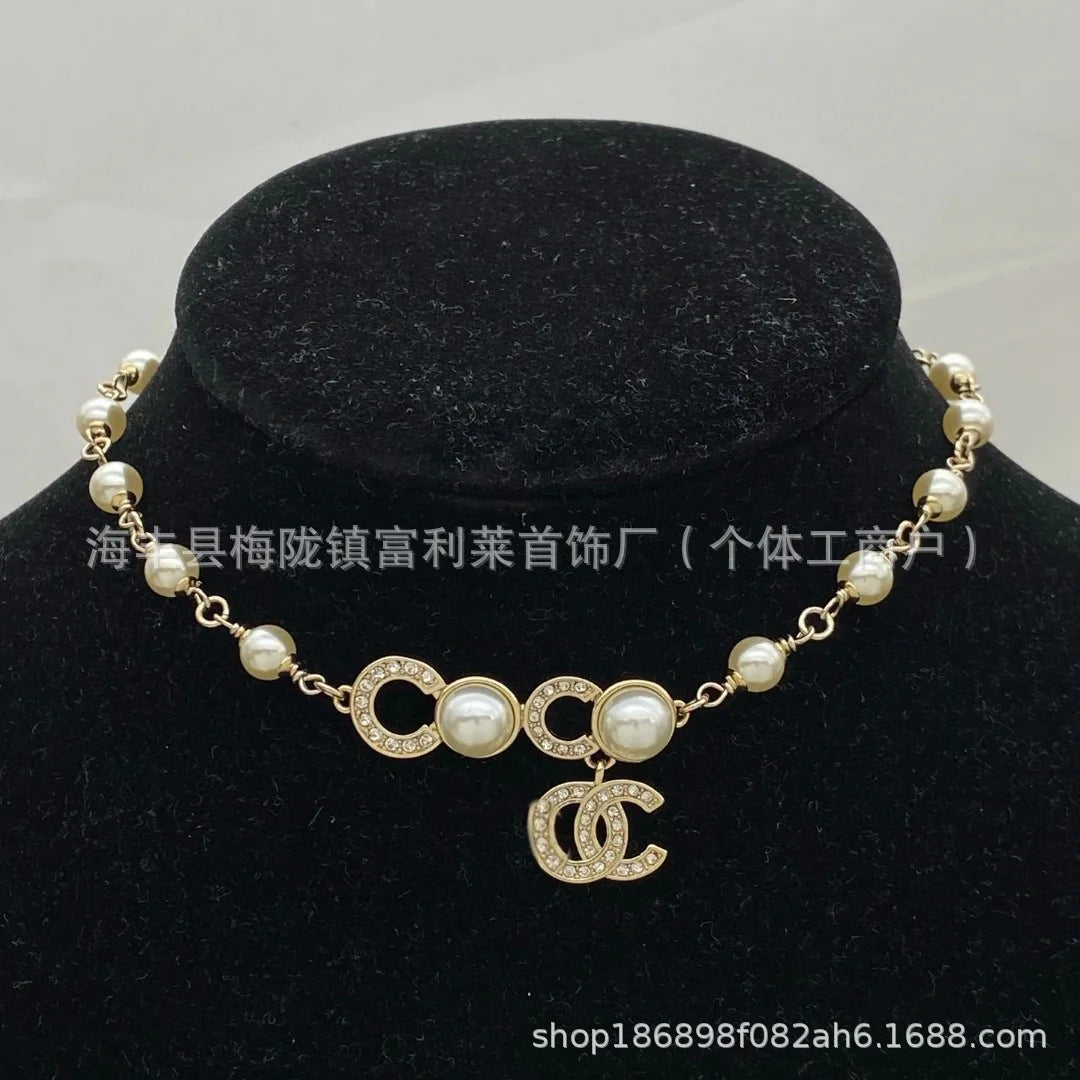 Pearl Diamond Encrusted Choker Necklace With Zircon