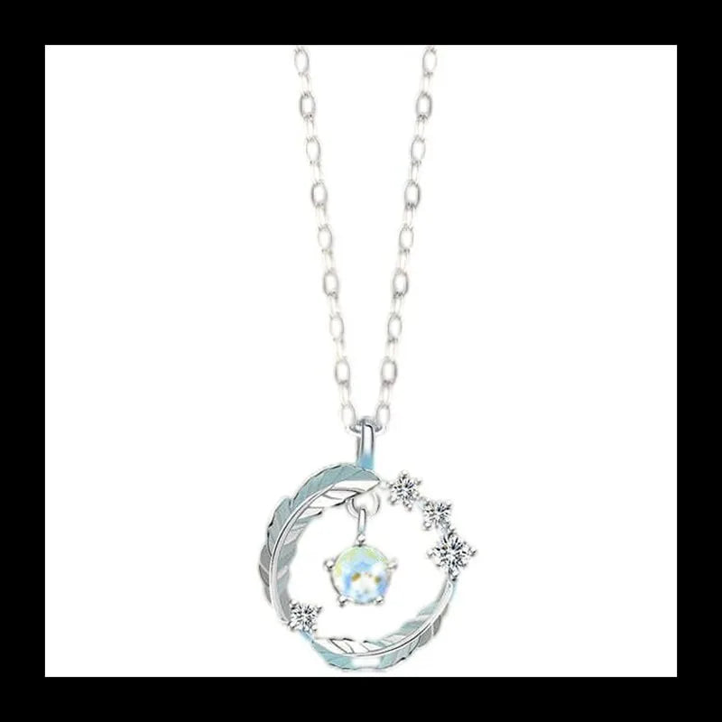 Elegant Feather Summer Clavicle Chain Pendant Necklace for Women