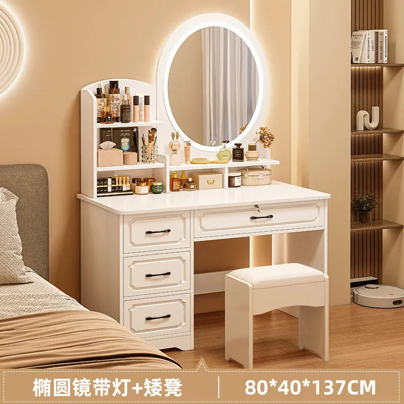Cosmetics Bedroom Vanity Table  European Chair Storage