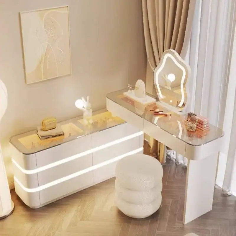 DUTRIEUX European Vanity Desk With Drawers And Shelves
