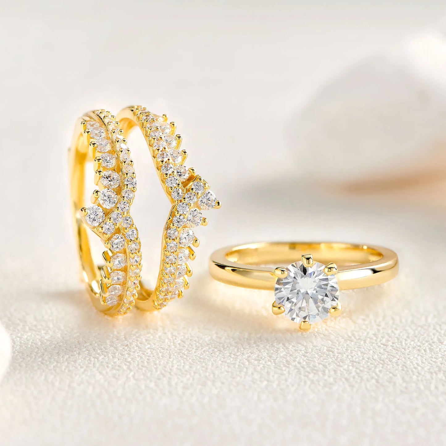 Newshe Zircon Solitaire Engagement Ring For Women Jewelry
