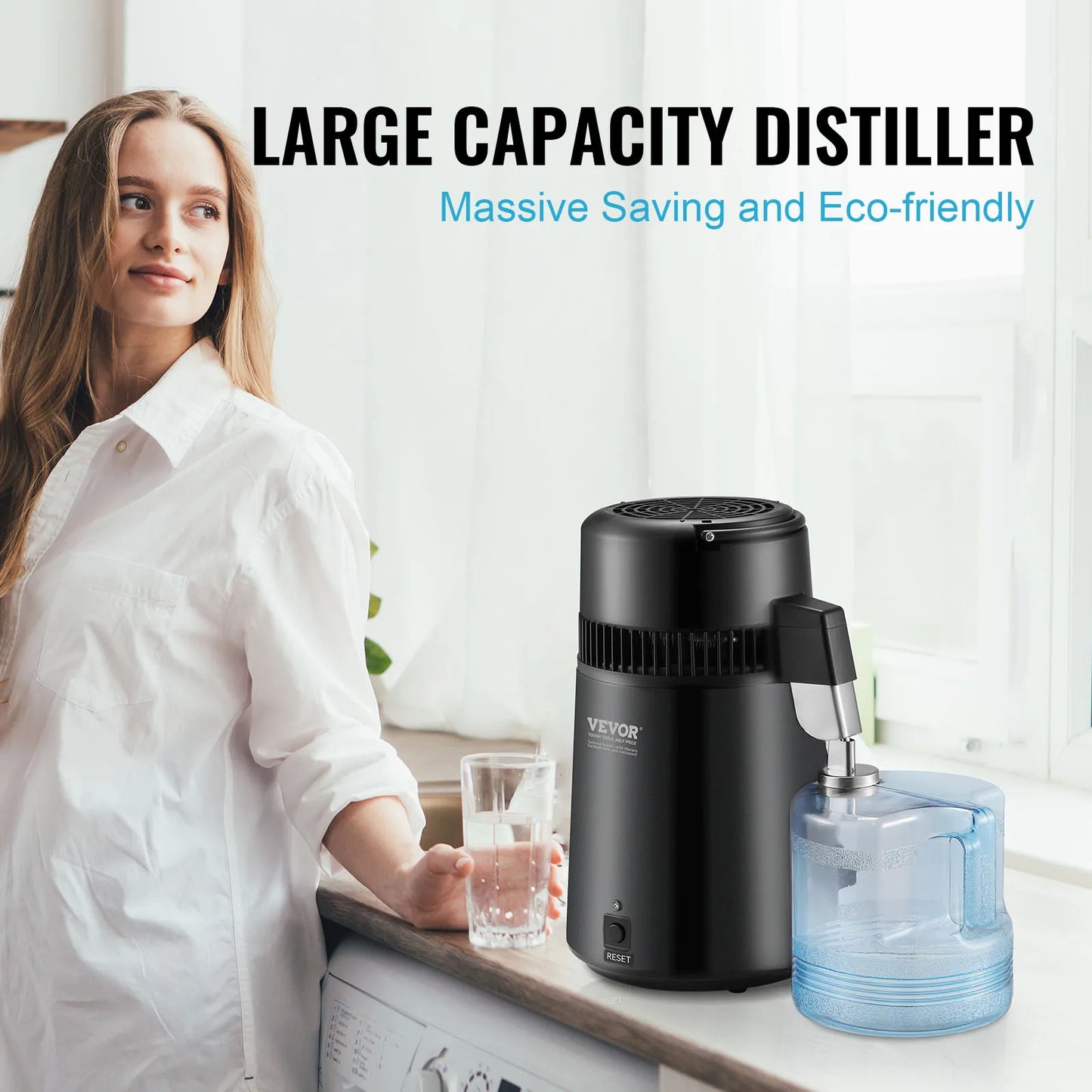 SucceBuy Water Distiller Countertop Stainless Steel Purifier