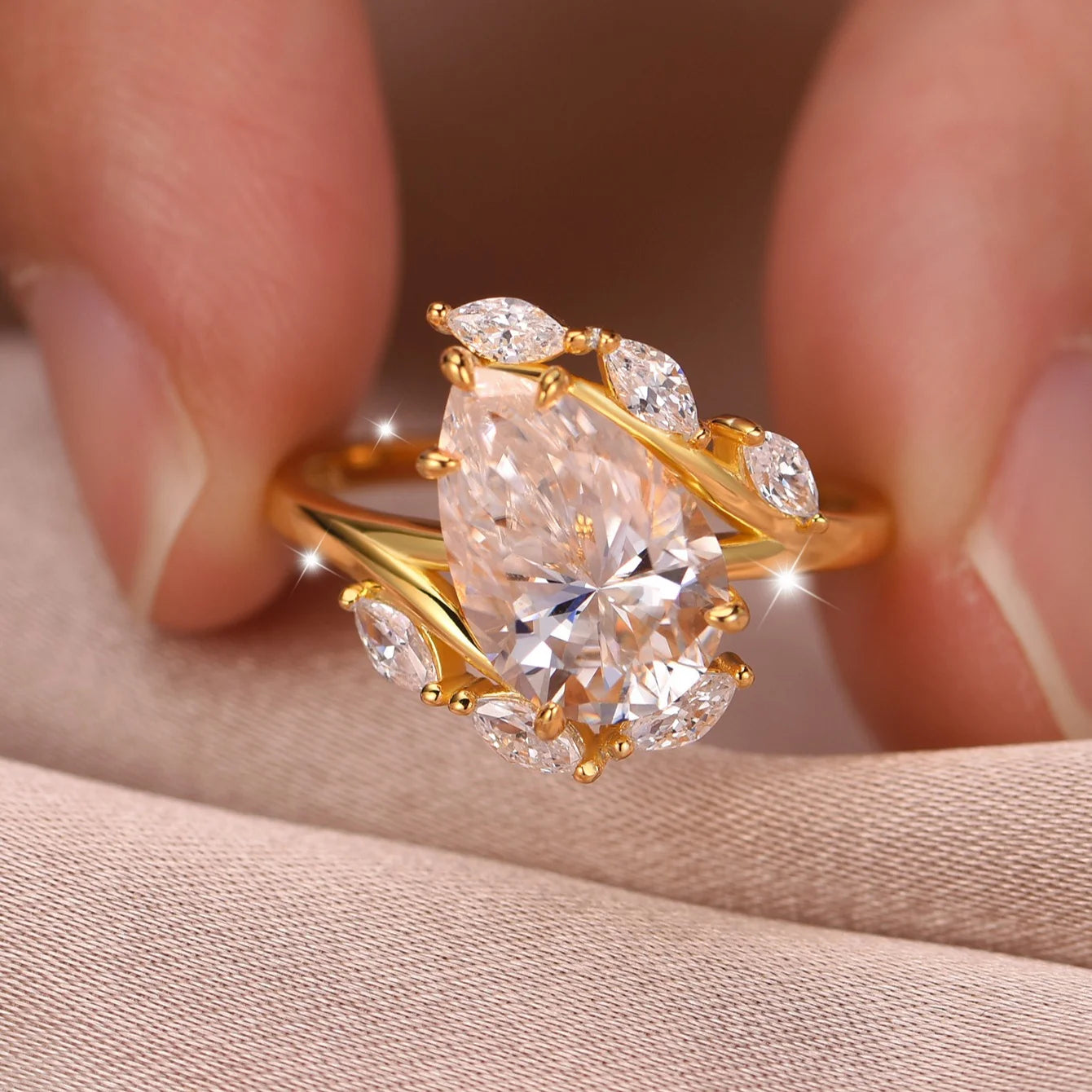 4Ct Pear Moissanite Ring Fine Jewelry For Everyday Elegance