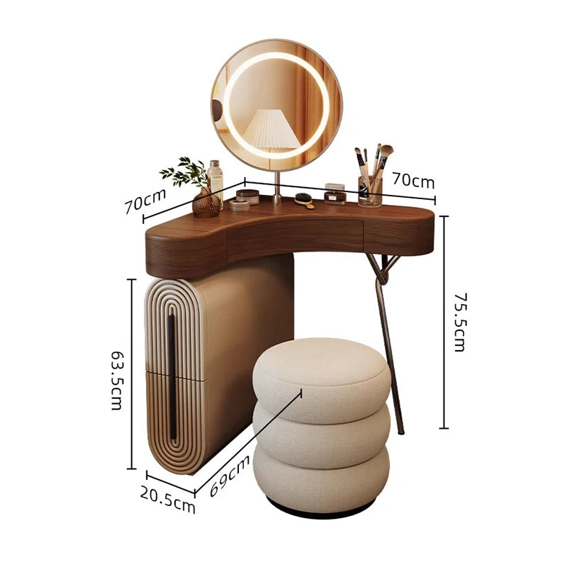 XMSJ Vintage Aesthetic Elegant Vanity Table Furniture