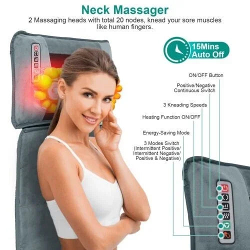 Electric Massage Mat Full Body Massager With Heating Neck Back