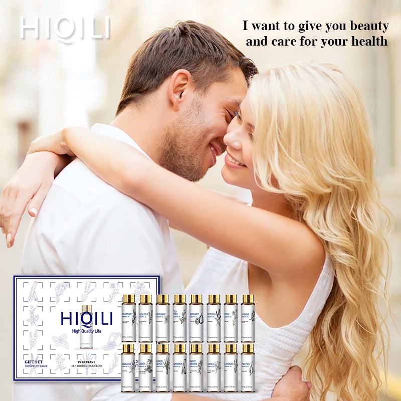 Hiqili Essential Oils Set Lavender Eucalyptus Vanilla Jasmine Mint Rose