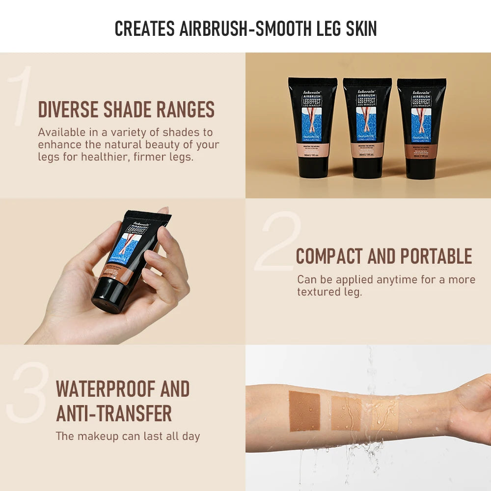 Lakerain Long Lasting Leg Makeup Concealer Foundation Waterproof