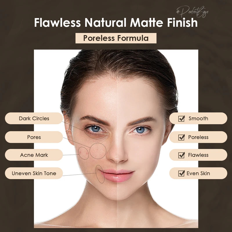 Color Changing Liquid Foundation Waterproof No Creasing No Separation Lightweight