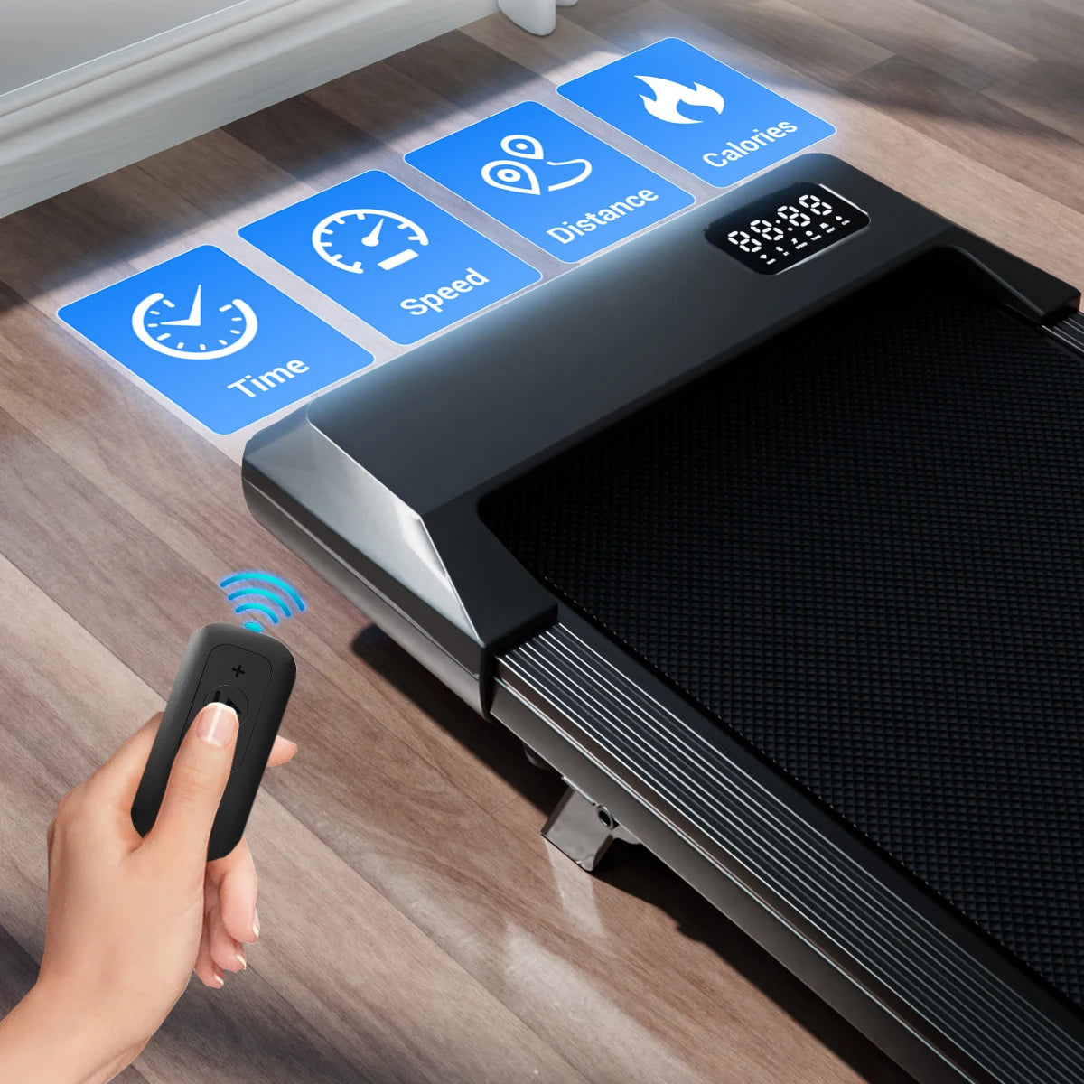 Superun Foldable Under Desk Walking Pad With Six Percent Slope