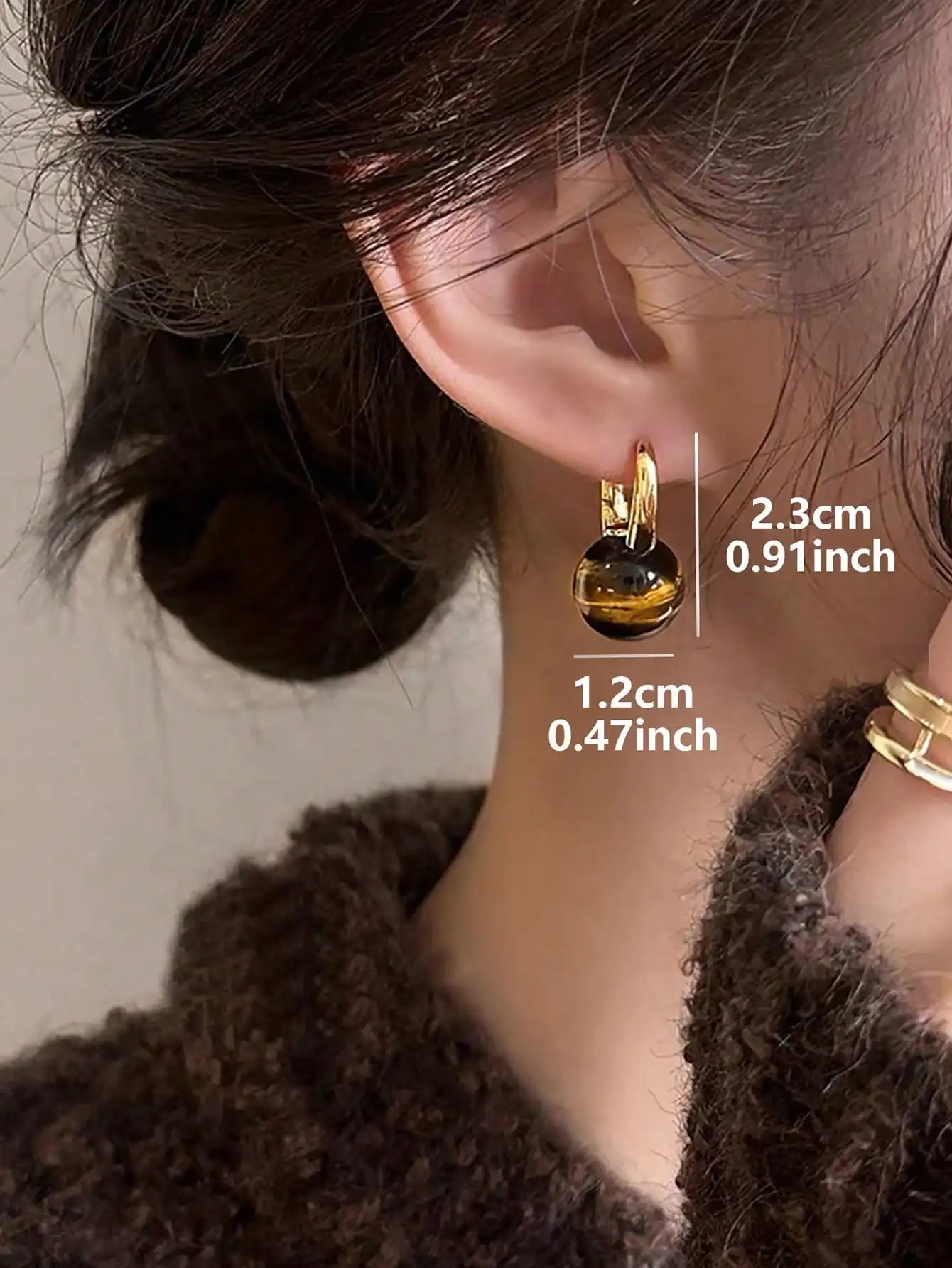 Elegant Faux Pearl Rhinestone Hoop Earrings For Women Copper Alloy