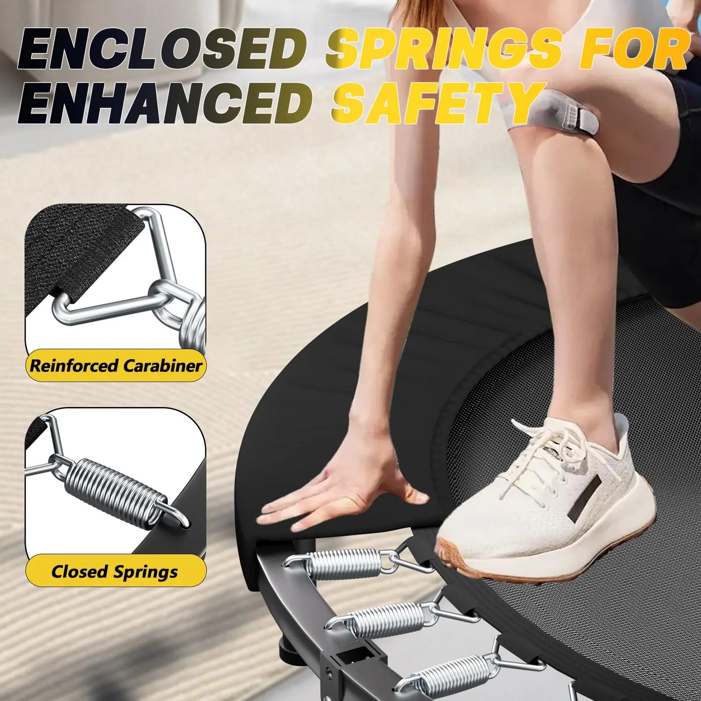 Foldable Rebounder Trampoline for Adults Home Gym Use
