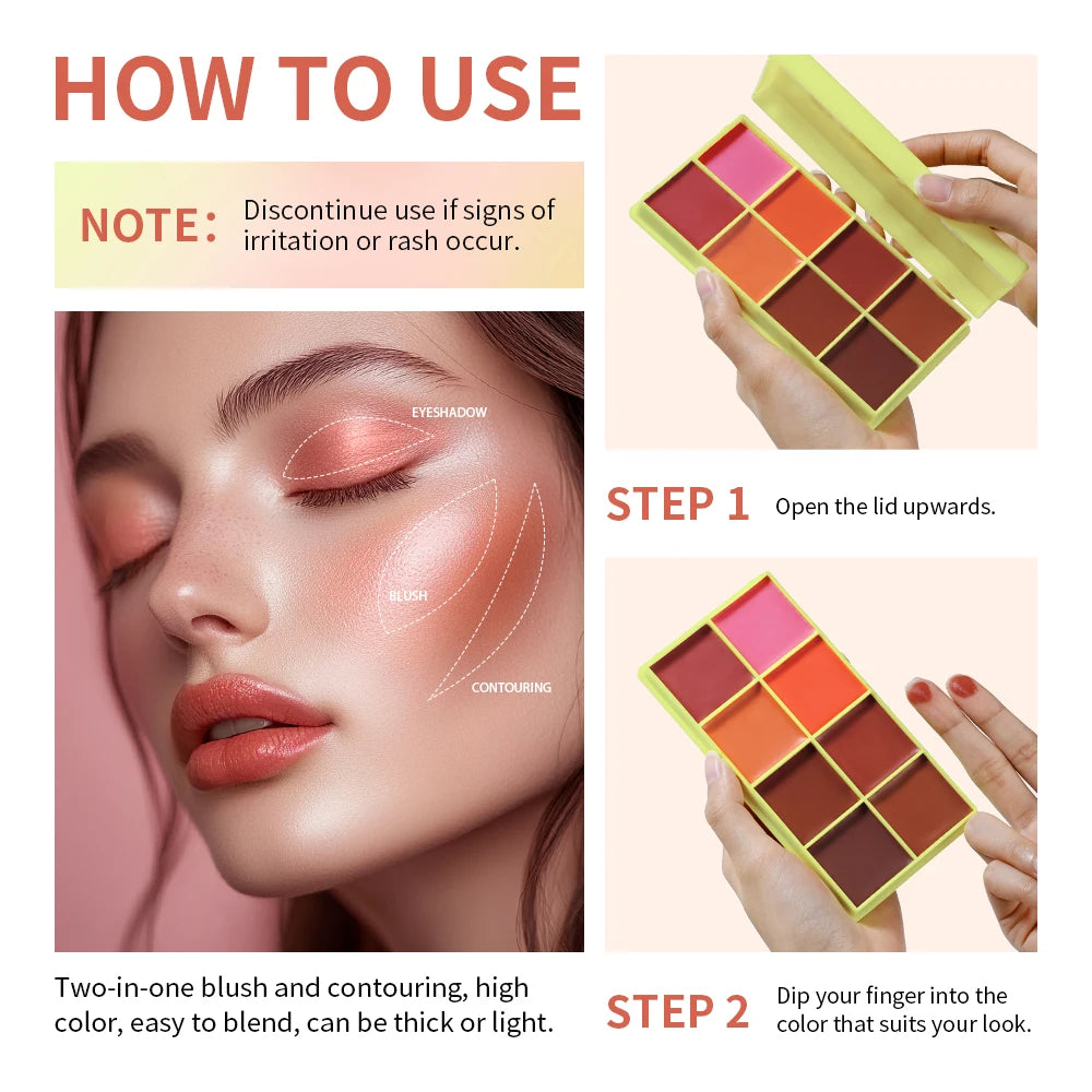 Lakerain Waterproof Concealer Palette Long Lasting Highlighter Blush
