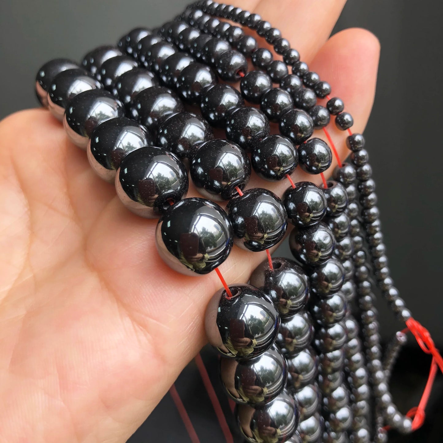 Natural Black Hematite Beads Round Loose Beads For Jewelry Making