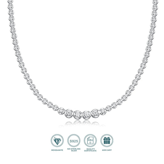 925 Sterling Silver Moissanite Necklace For Women Casual