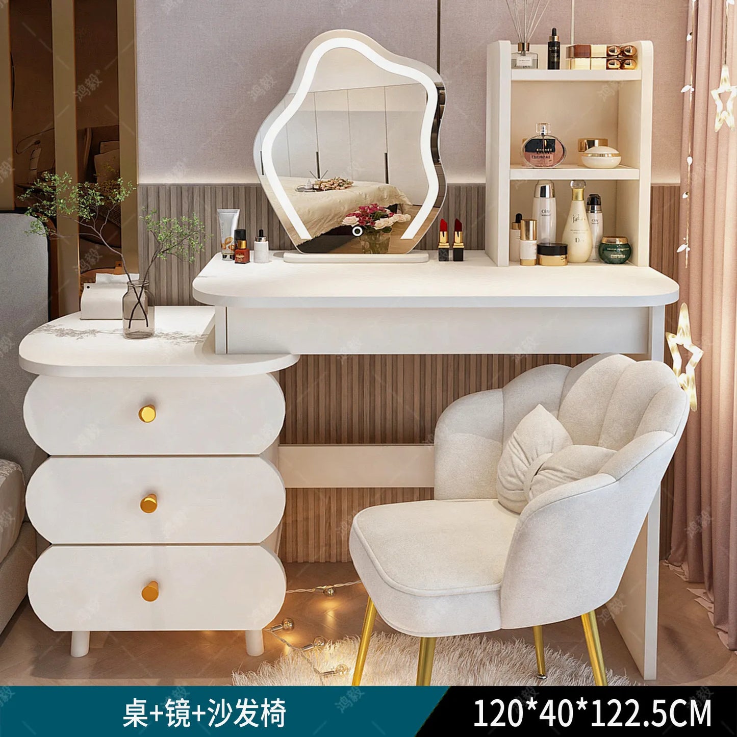 DUTRIEUX European Vanity Table With Mirror And Storage