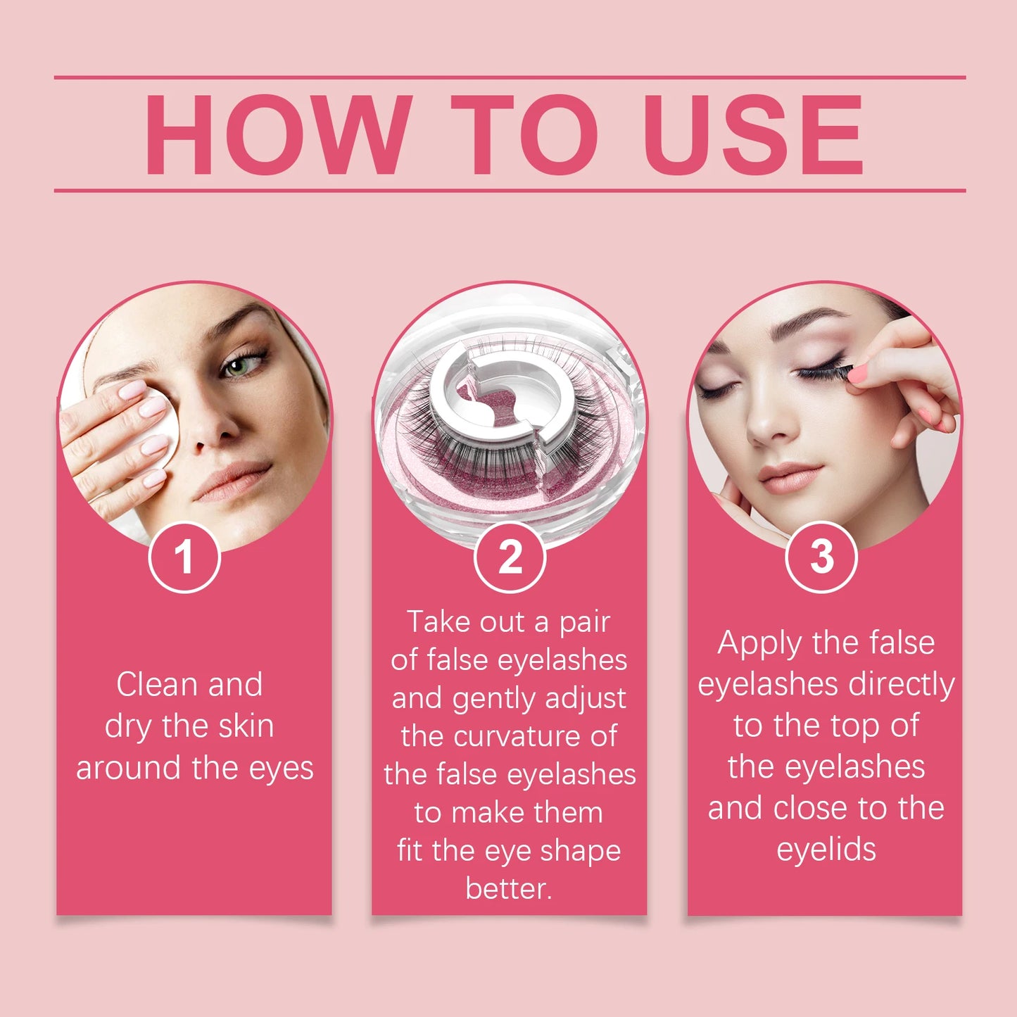 EELHOE Thick/long/ordinary Self Adhesive Eyelashes Glue Free Reusable
