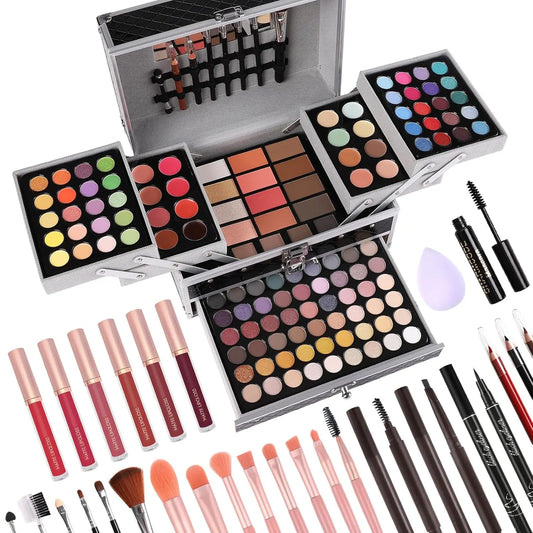 Complete Makeup Kit for Women Eyeshadow Lip Gloss Concealer Brushes