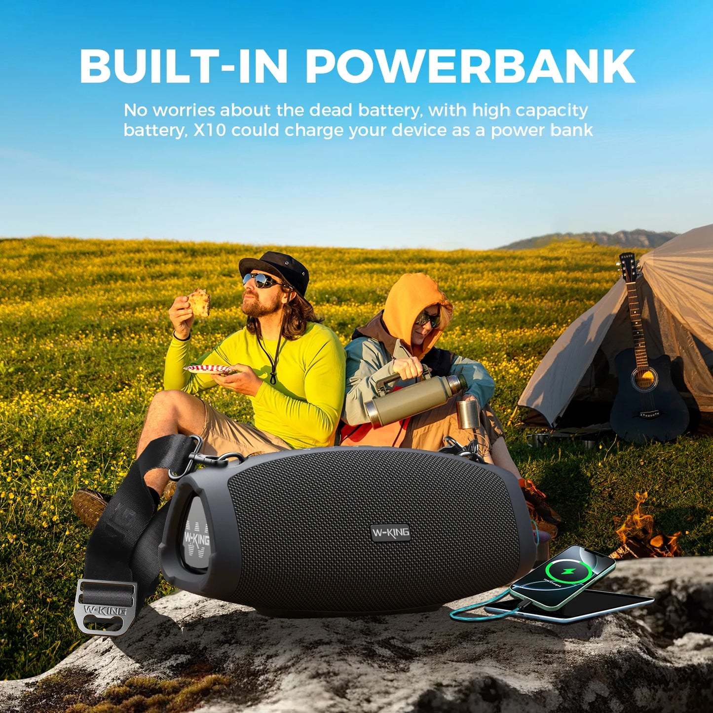 W-King 70W Portable Outdoor Waterproof Bluetooth Speaker
