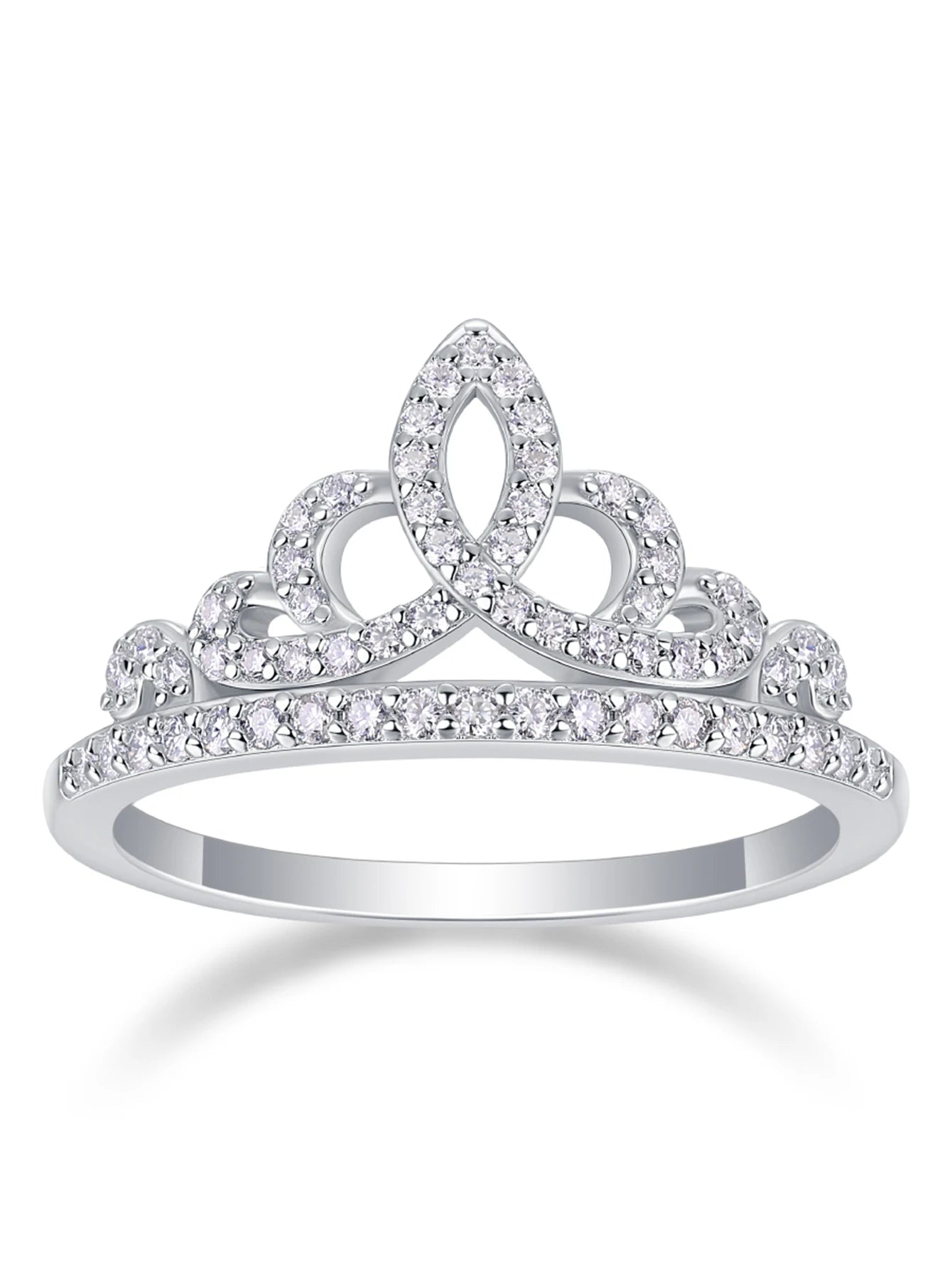 Moissanite Tiara Ring 925 Silver With 18K Gold Finish