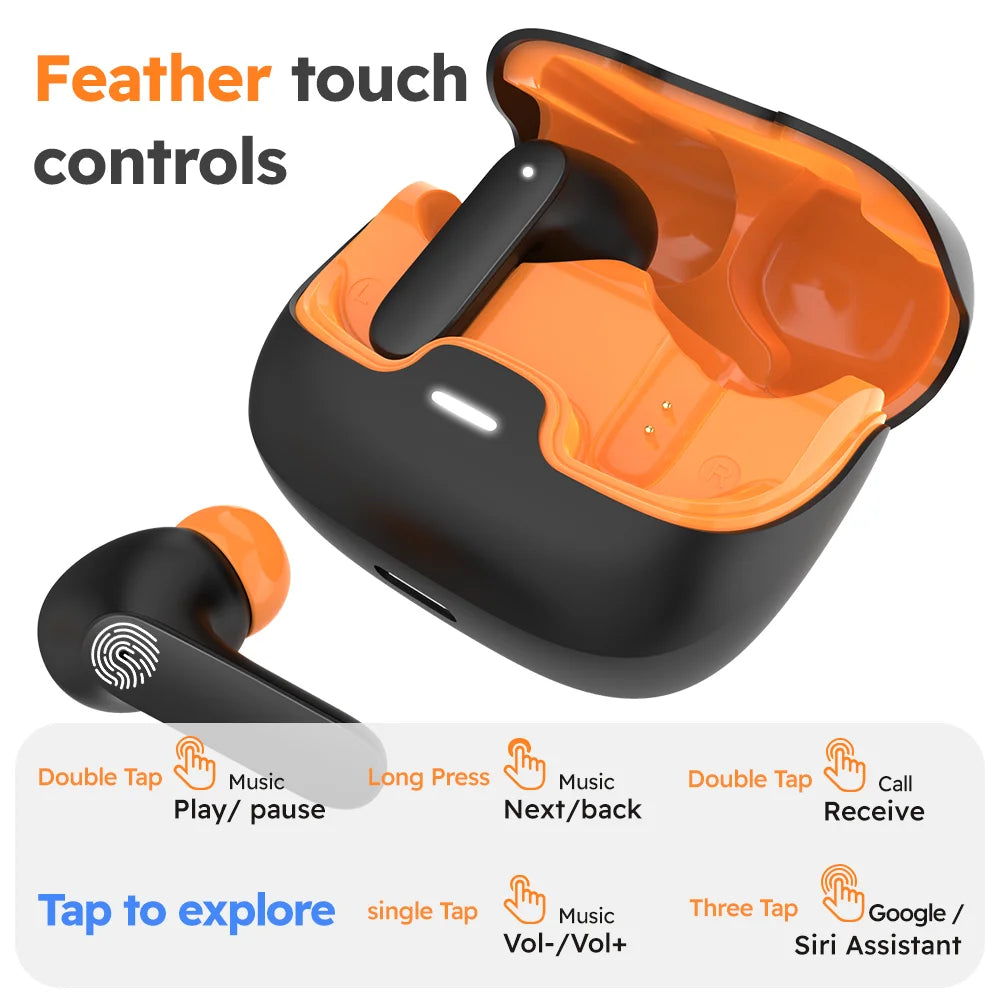 Jogrytece Bluetooth 5.4 TWS Earphones Ultra Low Latency