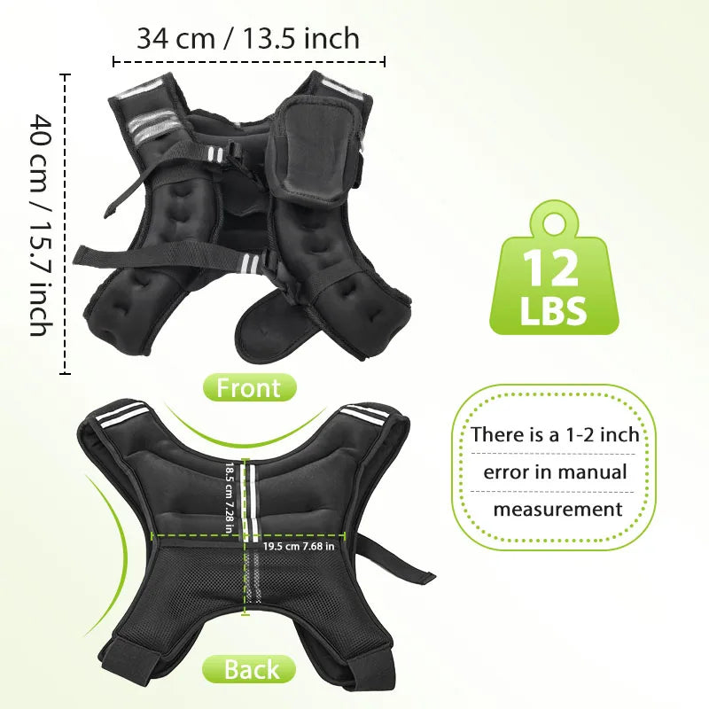 Weighted Vest With Iron Pellets For Strength Training