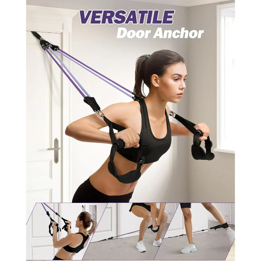 Upgraded Pilates Bar Kit With Resistance Bands For Home Gym
