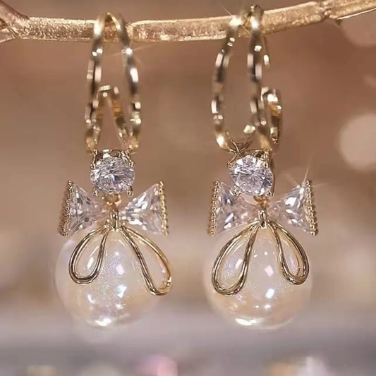 Trendy Bow Drop Earrings For Women Fashion Jewelry