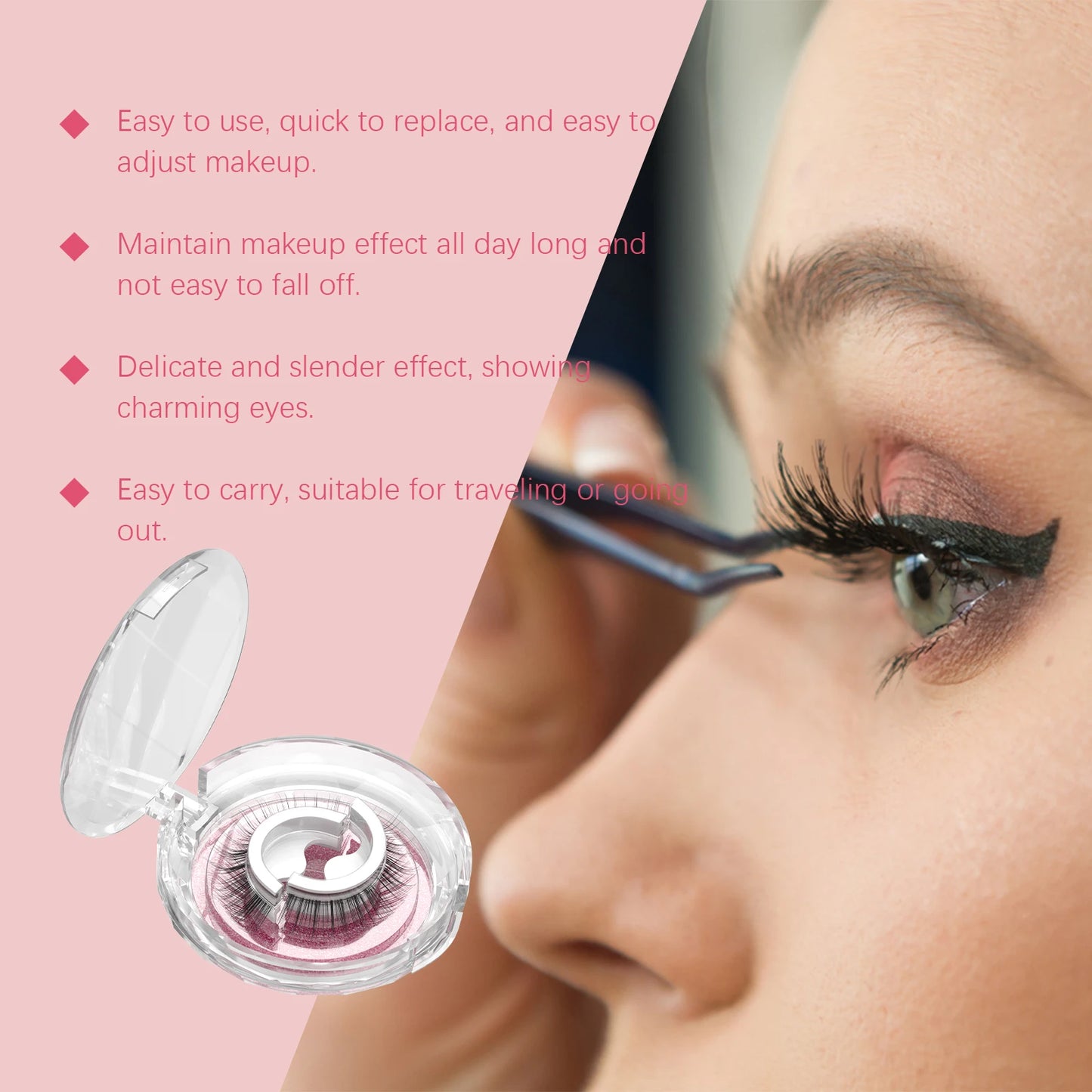 EELHOE Thick/long/ordinary Self Adhesive Eyelashes Glue Free Reusable
