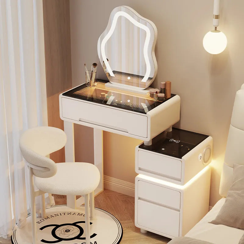 DUTRIEUX Bluetooth Charging Vanity Mirror With Jewelry Outlet Seat