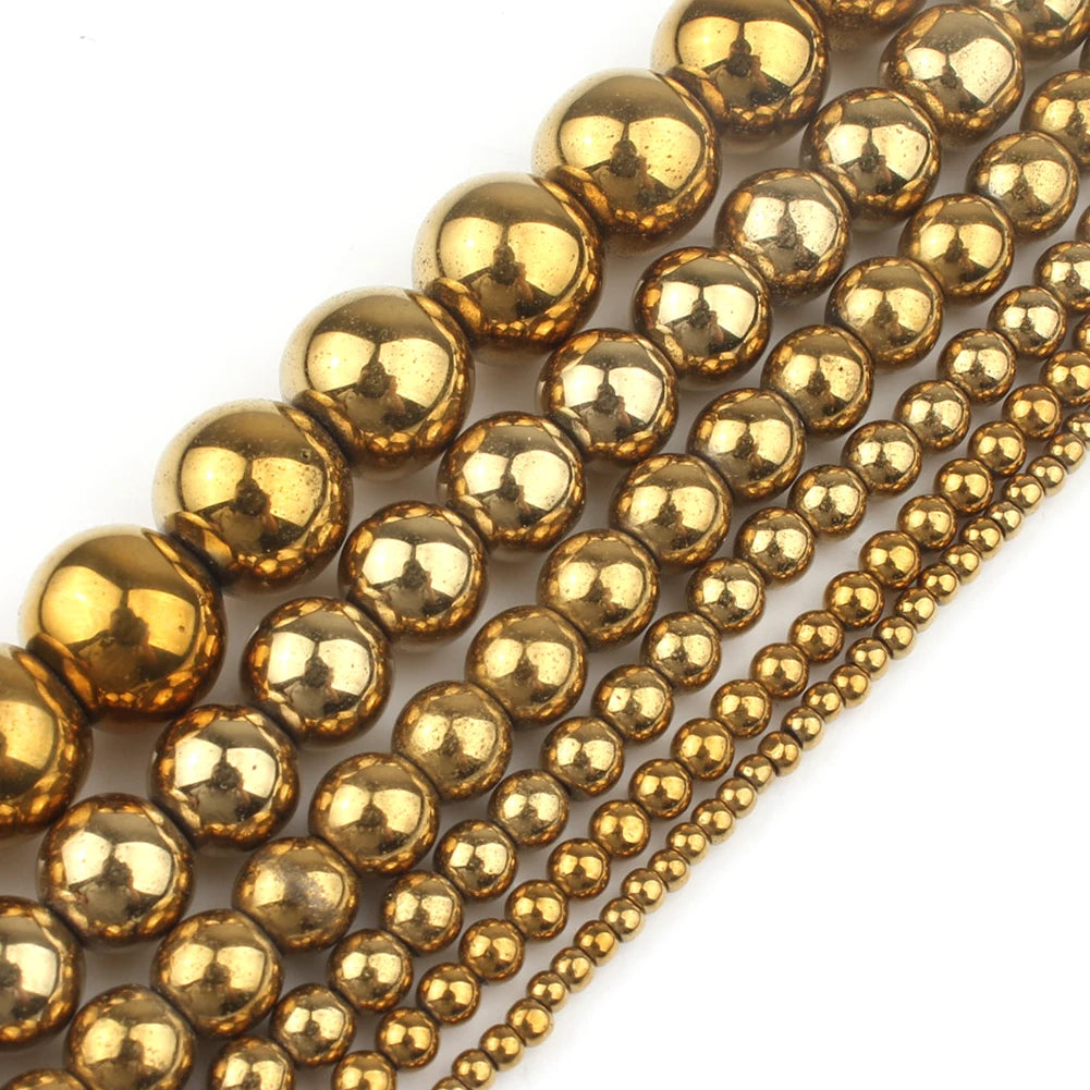 Natural Black Hematite Beads Round Loose Beads For Jewelry Making