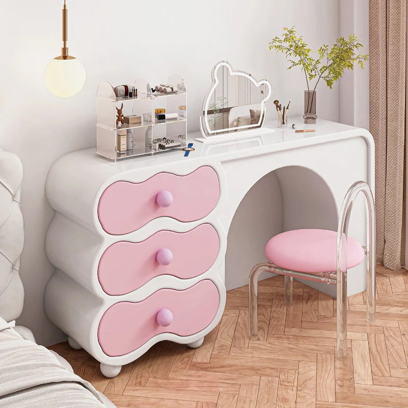 Beauty Women Dressing Table Big Pink Modern Trendy Furniture