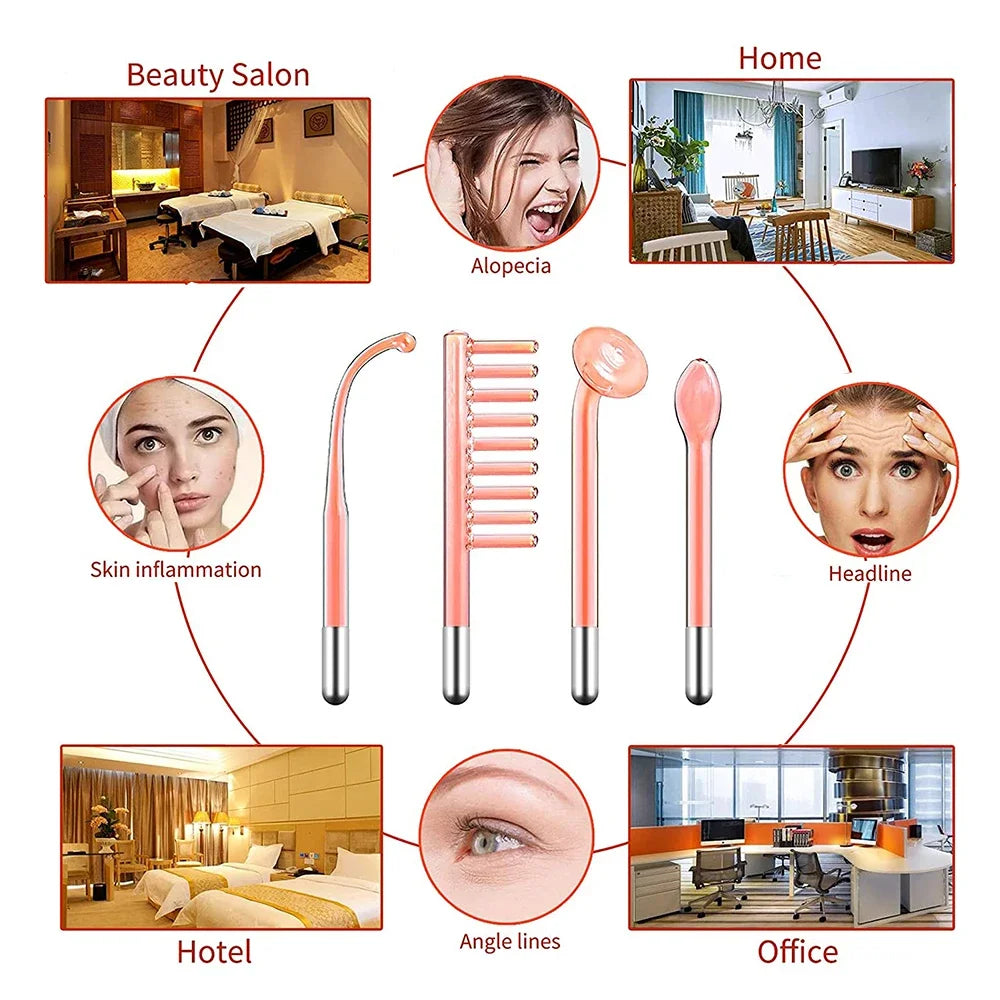 4 In 1 High Frequency Facial Wand For Radiant Skin