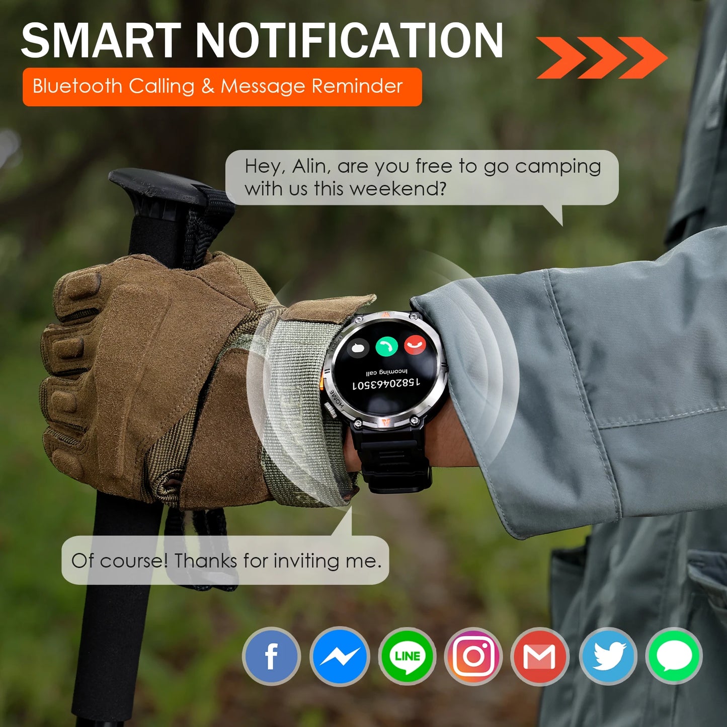 EIGIIS Bluetooth Call Smartwatch For Men With Heart Rate Monitor