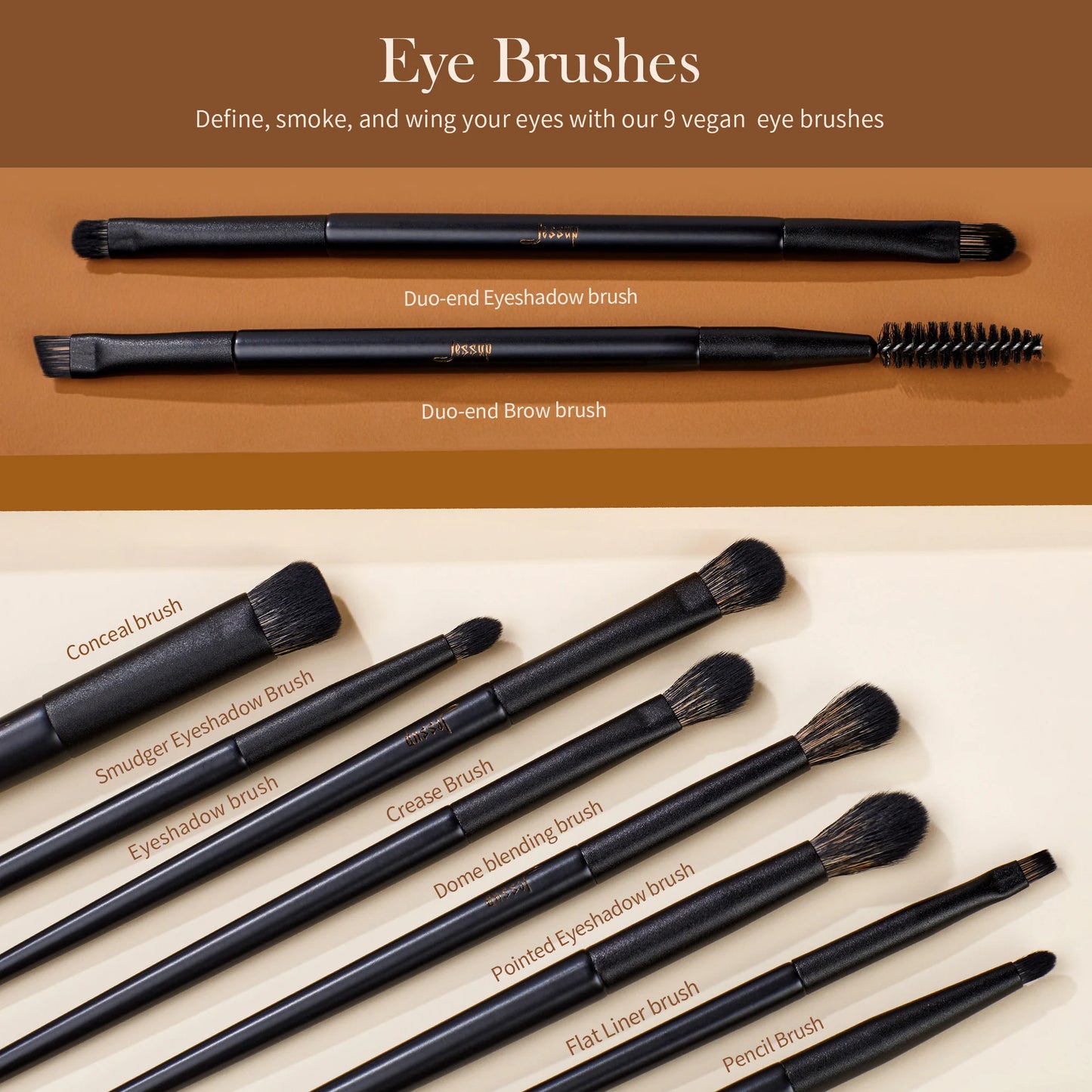 JessupBrush 14 Piece Makeup Brush Set Contour Foundation Eyeshadow Concealer