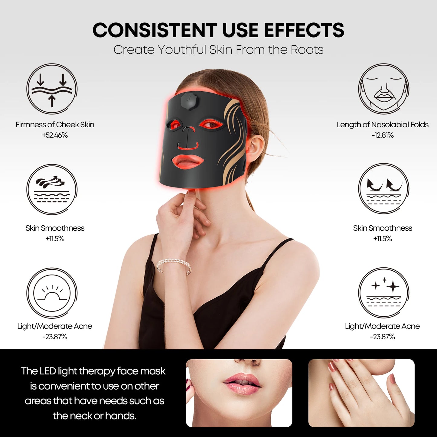 Portable Silicone Rechargeable 7 Wavelengths Light Therapy Mask