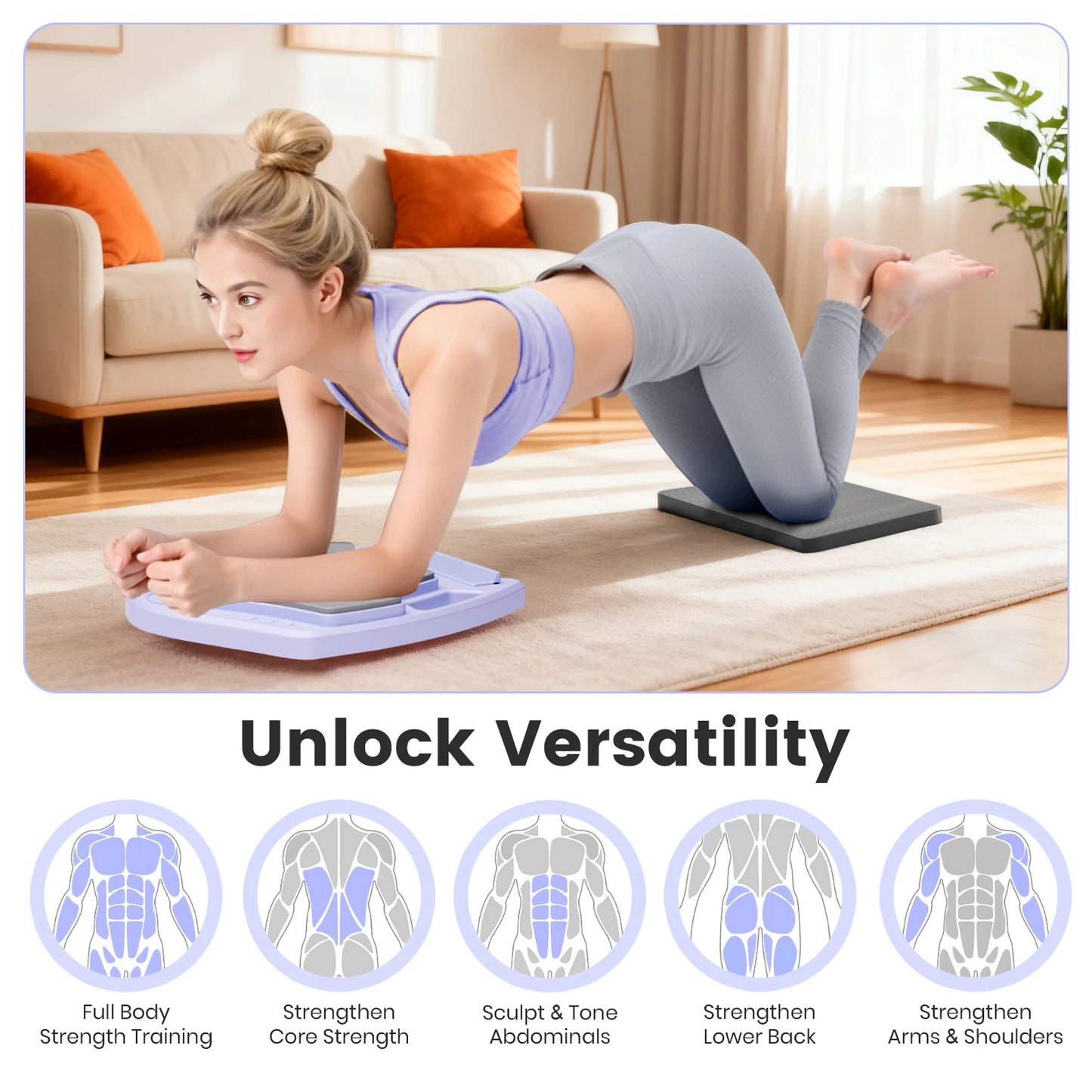 7-in-1 Portable Pilates Board Exercise Foldable Push Up Fitness Equipment Workout