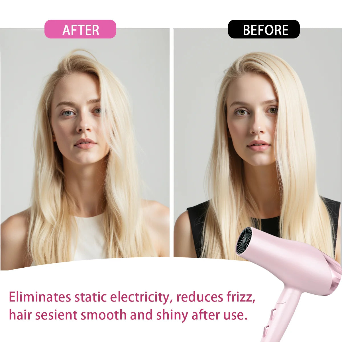 B BEICHEN Foldable Hair Dryer With Diffuser 2 Speeds