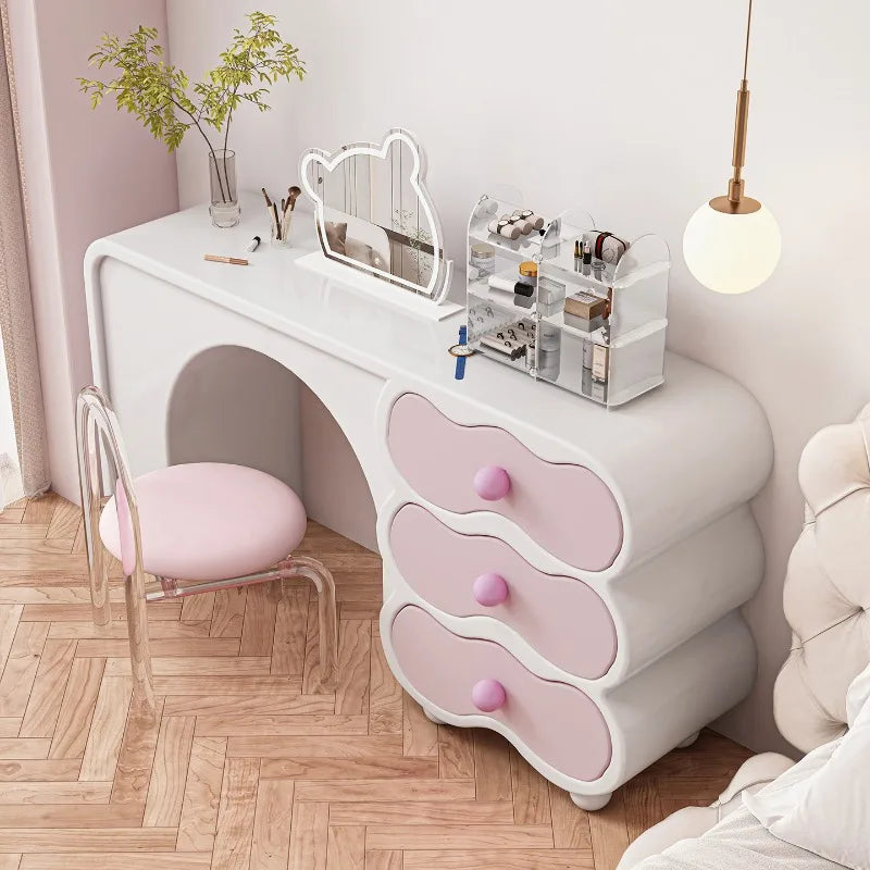 Beauty Women Dressing Table Big Pink Modern Trendy Furniture