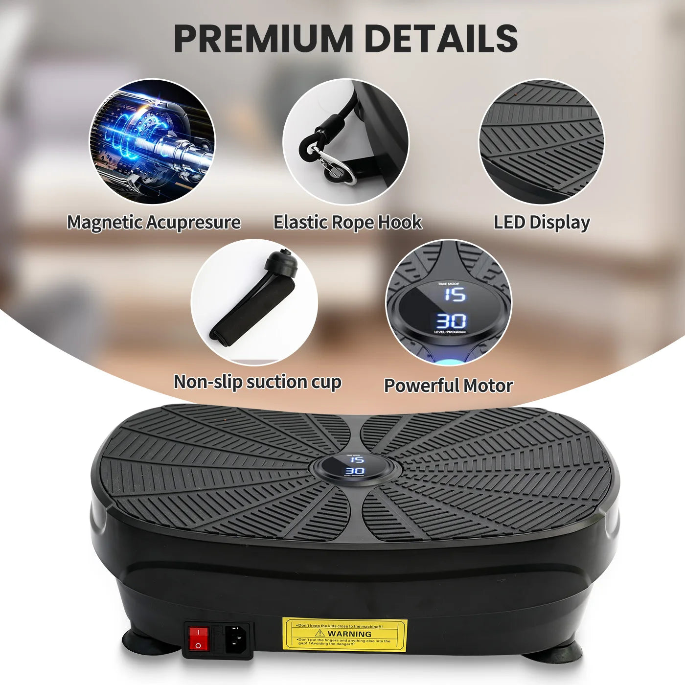 Vibration Plate Exercise Machine Kit With Resistance Bands 9 Presets