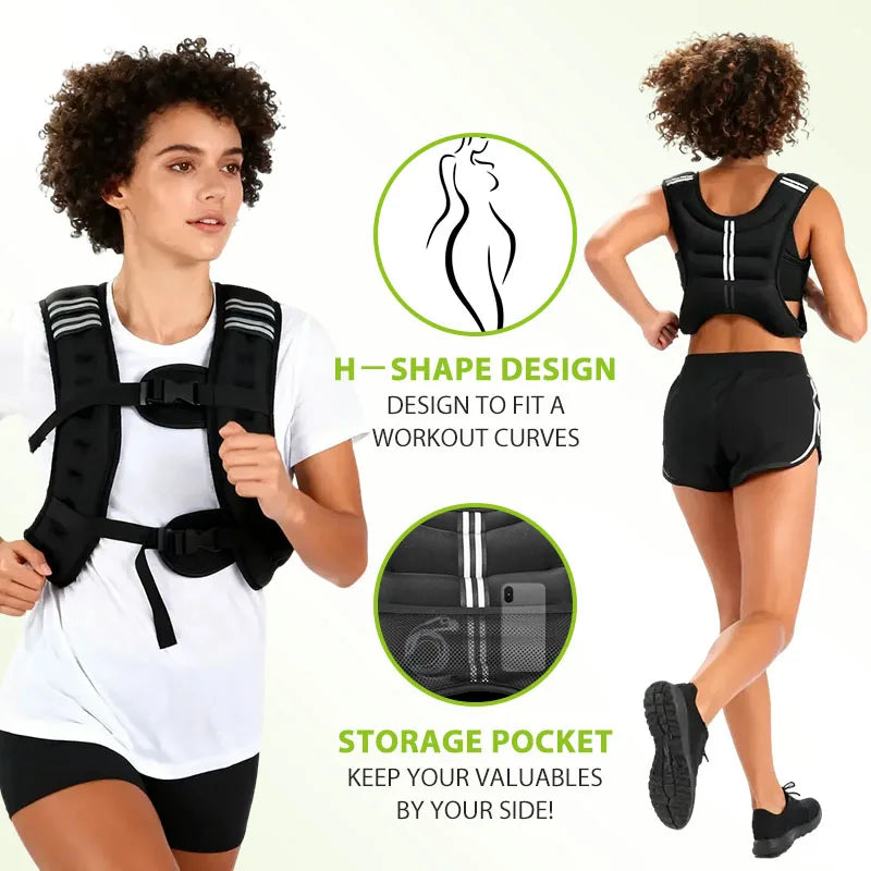 Weighted Vest With Iron Pellets For Strength Training