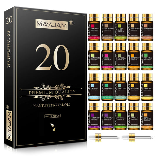 MAYJAM Pure Essential Oil Gift Box For Diffuser 20 Bottles