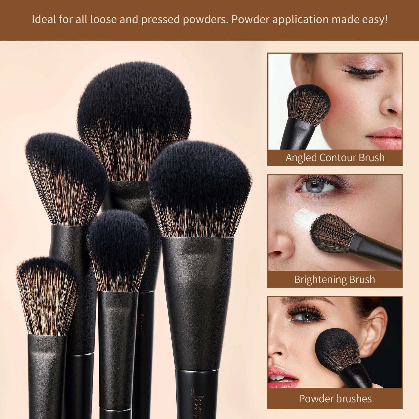 JessupBrush 14 Piece Makeup Brush Set Contour Foundation Eyeshadow Concealer