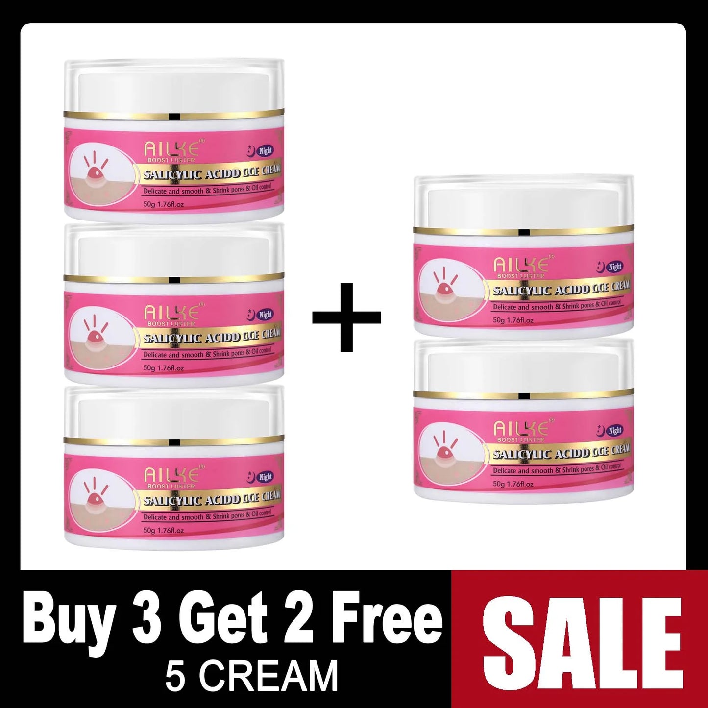 AILKE Organic Acne Face Cream NonGreasy Brightening And Oil Control